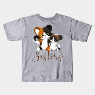 Two Kitty Cats Sisters Kids T-Shirt